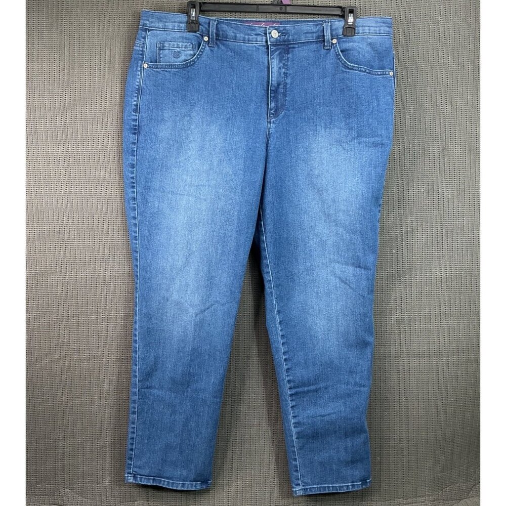 Gloria Vanderbilt Amanda Womens Size 18W Blue High-Rise Slim Fit Denim Jeans